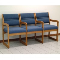 FixtureDisplays® Valley Three Seat Chair w/Center Arms 1040519