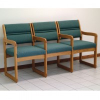 FixtureDisplays® Valley Three Seat Chair w/Center Arms 1040524