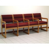 FixtureDisplays® Valley Four Seat Chair w/Center Arms 1040533