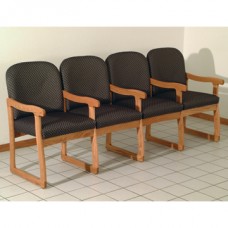 FixtureDisplays® Prairie Four Seat Chair w/Center Arms 1041527 MAKE TO ORDER.