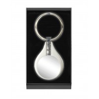 K3126 Designer Gloss & Matt Silver Tear Drop Key Ring in Box 106168