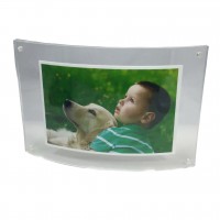 FixtureDisplays® Curved Picture Frame, Clear Acrylic Modern Design 5 x 7