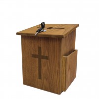 FixtureDisplays® Box, Church Collection Donation Charity w/ Cross 7.5