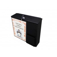 FixtureDisplays® Metal Collection Box Suggestion Box Donation Charity Box Fundraising Box with Sign Holder 10918+12065