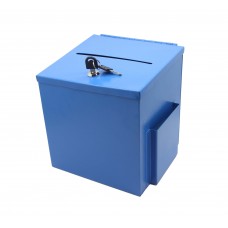 Blue Metal Donation Box Suggestion Box 10918-BLUE