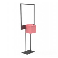 FixtureDisplays® Stand, Bulletin Poster Donation Ballot Collection with Pink Metal Box 11063+10918-PINK