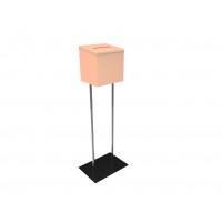 FixtureDisplays® Beige Metal Ballot Box Donation Box Suggestion Box With Black Stand 11064+10918-BEIGE