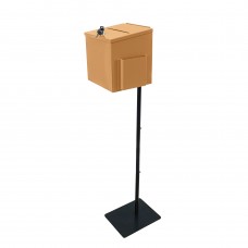 FixtureDisplays®Beige Metal Donation Box Floor Stand Lobby Foyer Tithes & Offering Suggestion Collection Ballot Box 11065+10918-BEIGE