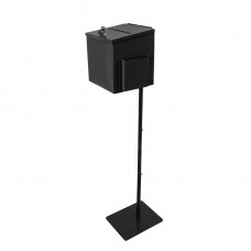 FixtureDisplays®Black Metal Donation Box Floor Stand Lobby Foyer Tithes & Offering Suggestion Collection Ballot Box 11065+10918-BLACK