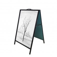 FixtureDisplays® Dry Erase White A-Frame Board All Metal Menu Board Sidewalk Sign Advertising Walkway Outdoor 24 X24 X 39
