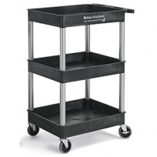Relius Solutions Tray-Shelf Carts With Nickel Legs - 3 Shelves - Tub Top 1119078