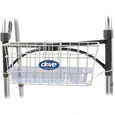 Drive Medical Walker Basket 10200B, Included Plastic Insert Tray & Cup Holder, Aluminum, White 1119146