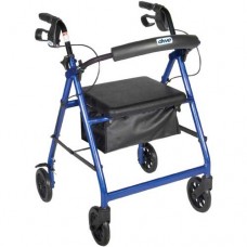 Aluminum Rollator, Fold Up and Removable Back Support, Padded Seat, Blue 1119171
