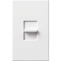 Lutron Slide-To-Off Dimmer, Single Pole, Large Control, 120V, 2000W, White 1119624