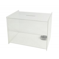 FixtureDisplays® 1PK Acrylic Collection Box,Clear Ghost Acrylic Donation Fundraising 7x5.5