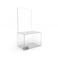 FixtureDisplays® Box, Clear Ghost Acrylic Donation Fundraising 7