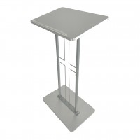 FixtureDisplays® Podium for Floor, Cross Design, Steel & MDF - Silver 119759