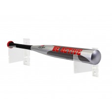 FixtureDisplays® Set of 1 - Baseball Bat Display, Total of 2 Horizontal Wall Mount Brackets, Clear Acrylic Softball bats Lacrosse sticks 119997