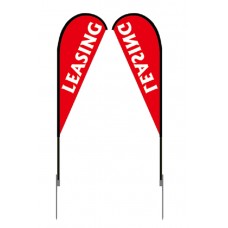 FixtureDisplays® Banner, Flag, Advertising, Pole Set, Outdoor Retail, Leasing Feather Flag 12013-LEASING