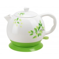 FixtureDisplays® Teapot Ceramic Kettle Electric Kettle Water Boiler Green Olive Design 12029