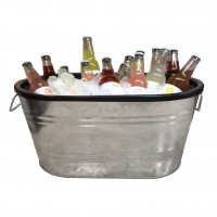 FixtureDisplays® Insulated Beverage Ice Tub Galvanized Metal Bucket HDPE interior Coke Pepsi Soda Beer Champane 12176