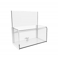 FixtureDisplays® Clear Acrylic Plexiglass Donation Box with Easy Drop Funnel 12178