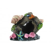 FixtureDisplays® Ancient Barrel ruins Sea Shell Ornament for Aquarium Fish Tank Decoration 12182