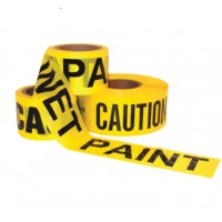FixtureDisplays® Caution Poly Tape Safety Hazardous Wet Paint UV Water Resistant 300' Yellow Black 13019