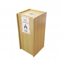 FixtureDisplays® Wood Donation Box Tithing Box Fundraising Stand with Sign Holder 13155+12065