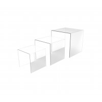 FixtureDisplays® Set of 3 Clear Acrylic Display Riser (2