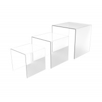 FixtureDisplays® Set of 3 Clear Acrylic Display Riser (5