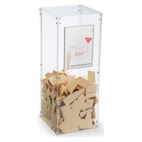 FixtureDisplays® Clear Plexiglass Acrylic Lucite Donation Box,Fund Raising Stand Display with Sign Holder 3488+12065