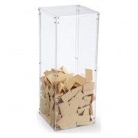 FixtureDisplays® Clear Plexiglass Acrylic Transparent Donation Box, Fund Raising Stand Display, Tithing Box 13192