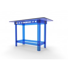 FixtureDisplays® Blue Tinted Plexiglass Acrylic Church Communion Christian Table Desk 14309