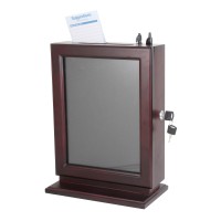 FixtureDisplays® Wood Collection Box Suggestion Box Donation Charity Box Fundraising Box 14696