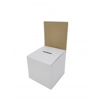 FixtureDisplays® 10PK White Small Mini Raffle Ticket Cardboard Box 6x6x12