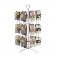 FixtureDisplays® 24 Pocket 5X7 Greeting Card Rack Post Card Birthday Christmas Holiday Display Rack Stand Countertop Tabletop Spinner Rack