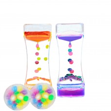 FixtureDisplays® TOYS Sensory Toy Package-Ideal Gifts for Children with Autism-Sensory Toys for Autistic Children-Squeeze Balls and Liquid Motion Timers -Toys for Special Needs Children - Autism Toys - 4 Pack 15130