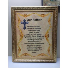 FixtureDisplays® The Lord's Prayer 2 sided Hang or Wall Mount Christian Plaque on Frame 15131+11475