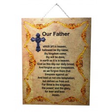 FixtureDisplays® The Lord's Prayer 2 sided Hang or Wall Mount Christian Plaque 15131