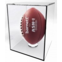 FixtureDisplays® Acrylic Sports Display Case w/ Lift-Off Top, Removable Riser, Football Collection Case 15143