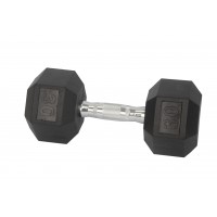 FixtureDisplays® Rubber Dumbbell 1 PC 30 Pounds - with Metal Handles and Rubber Ends 15190