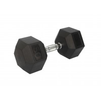 FixtureDisplays® Rubber Dumbbell 1 PC 50 Pounds - with Metal Handles and Rubber Ends 15191