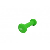 FixtureDisplays® Neoprene Coated Dumbbell Weights 1 Pound, Single, Green 15207-1LB-1PC