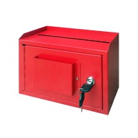 FixtureDisplasy Wallmount Cash Box Desktop Donation Box Mail Suggestion Collection FundrasingBox 15211-RED-NEW