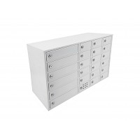 FixtureDisplays® 24-Slot Cellphone iPad USB Charging Station Lockers Assignment Mail Slot Box  24 W x 15 H x 8