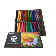 FixtureDisplays® Art Set Color Pencils 72 Watercolor Pencils Professional Ameture Artists Students Kids Hobby Numbered, with a Brush and Metal Box - 72 Water Color Pencils for Adults and Adult Coloring Book 15286