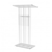 FixtureDisplays® Clear Podium Plexiglass Lecturn Transparent Church Pulpit Event Wedding Debate Speech School Trinity Style Easy Assebmly Required 15411