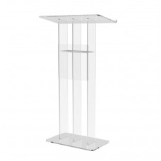 FixtureDisplays® Clear Podium Plexiglass Lecturn Transparent Church Pulpit Event Wedding Debate Speech School Trinity Style Easy Assebmly Required 15411