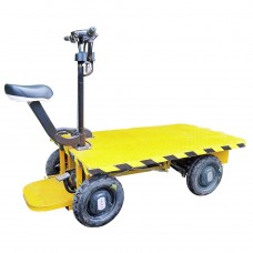 FixtureDisplays® Electric Battery Ride-On Flat Bed Cart for Warehouse, Supermarket, and Plant - 48V Battery, 2200 pounds Capacity 43 km (28 miles)/ Charge, 35 km (21 miles) /h Speed Range 15699